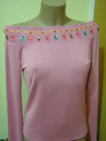 Jersey de hombros con piedras